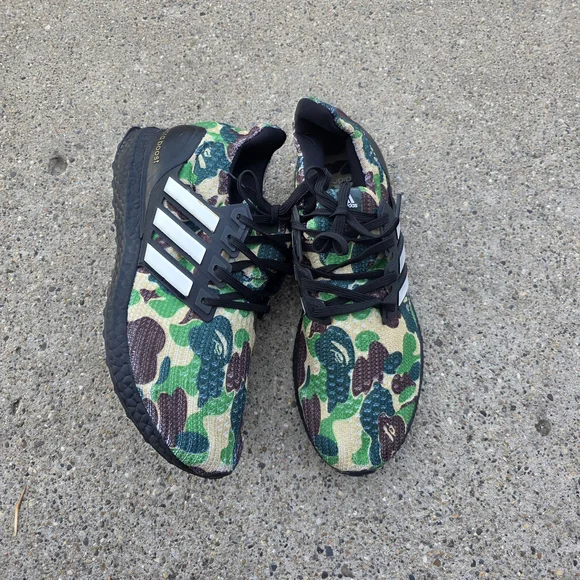 Adidas X Bape Green Camo Ultraboost Sneaker Men Size 9 - Picture 2 of 14